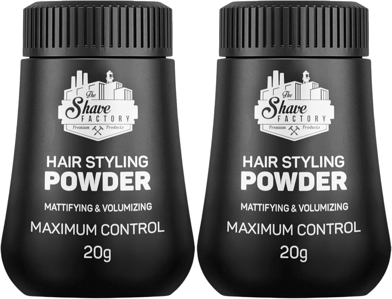 The Shave Factory Puder do stylizacji włosów matowy i obszerny dla niezrównanej tekstury objętości i matowego wykończenia idealny do każdego wyglądu i rodzaju włosów 20 g 2 sztuki klasyczny