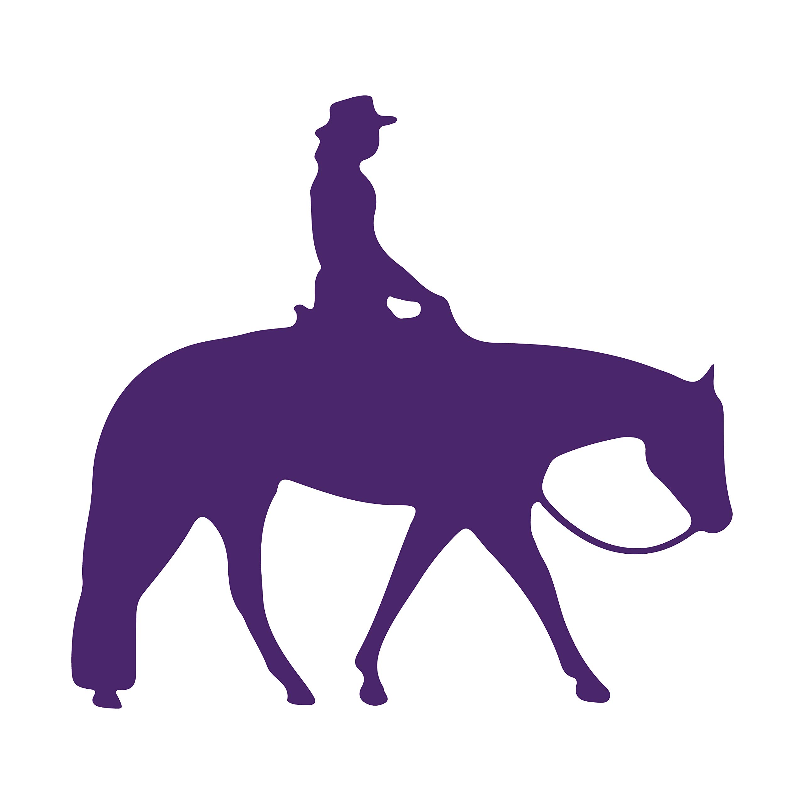 JMM Industries - Adesivo in vinile per finestrini e finestrini auto, con motivo cavallo e cavalli, 15,2 cm, in laminato resistente ai raggi UV (12,7 cm, viola)