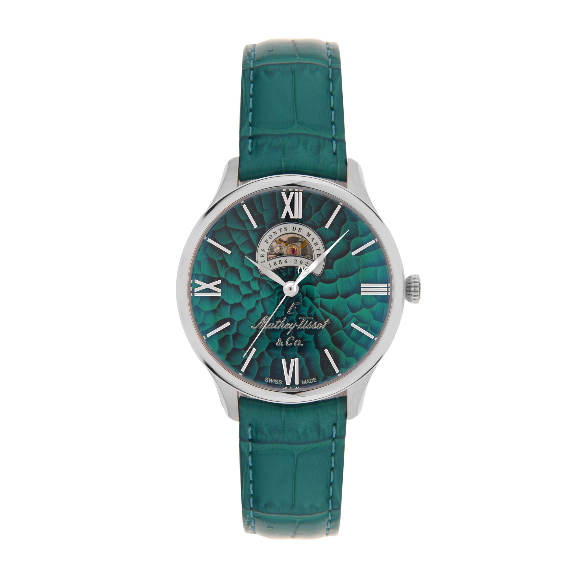 Mathey-Tissot Leather Swiss Made Automatic Analog Green Dial Mens Watch - Mc1886Av (B08F8NGX4V) Amazon Price History, Amazon Price Tracker