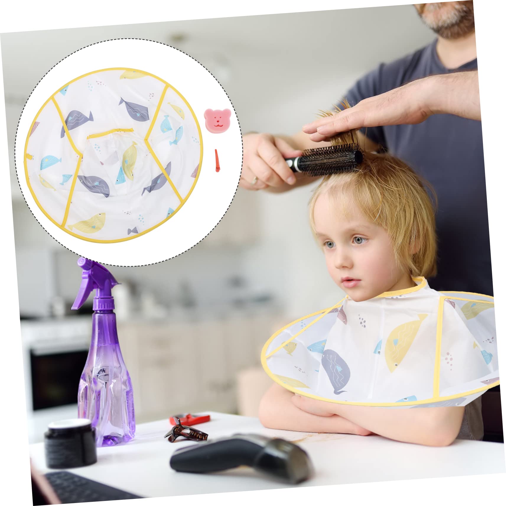 FOMIYES Lot De 3 Capes De Coupe De Cheveux Avec Fermeture Cou Pour Enfants Filles Et Garçons Pour La Maison