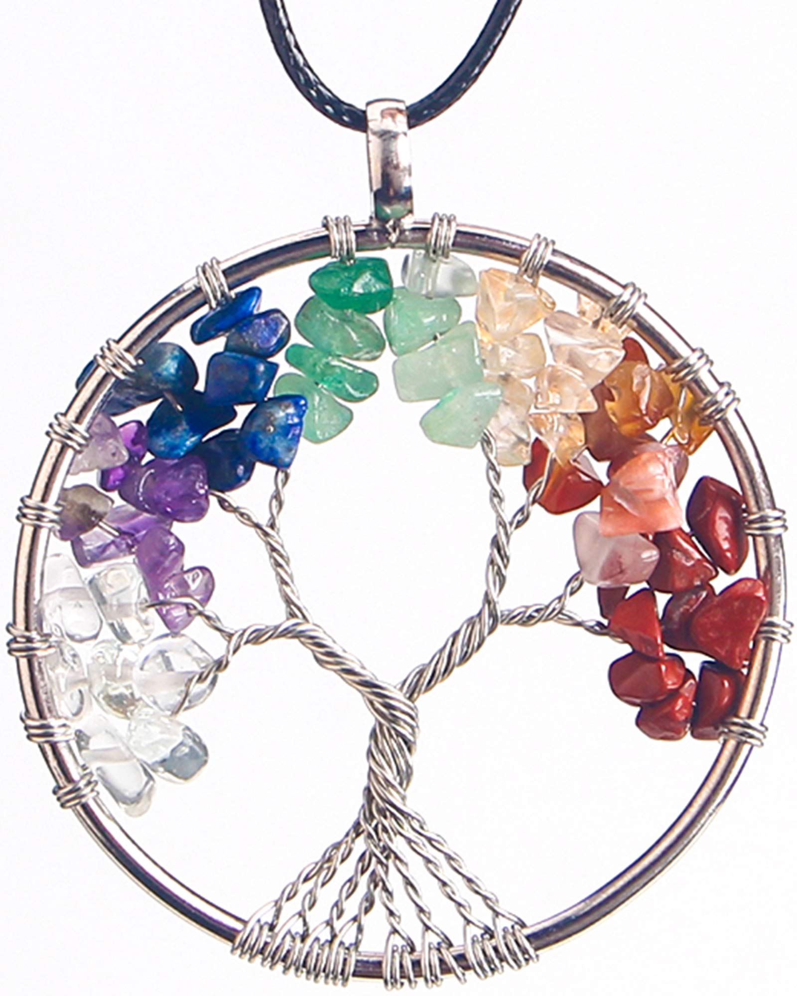ORYCOOL Collar de árbol de la Vida con Colgante de Amatista Chakra, Collar de Regalo de San Valentín, para Novia, Esposa, Hermana, joyería