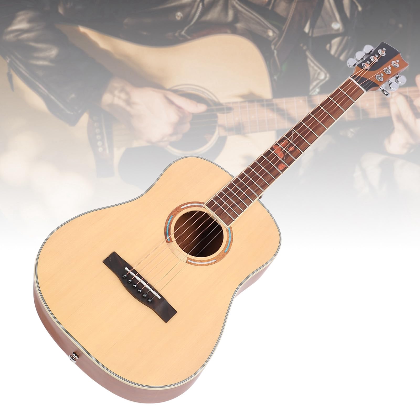 Chitarra, Strumento Musicale Portatile per Chitarra Folk da 34 Pollici a 6 Corde per Principianti