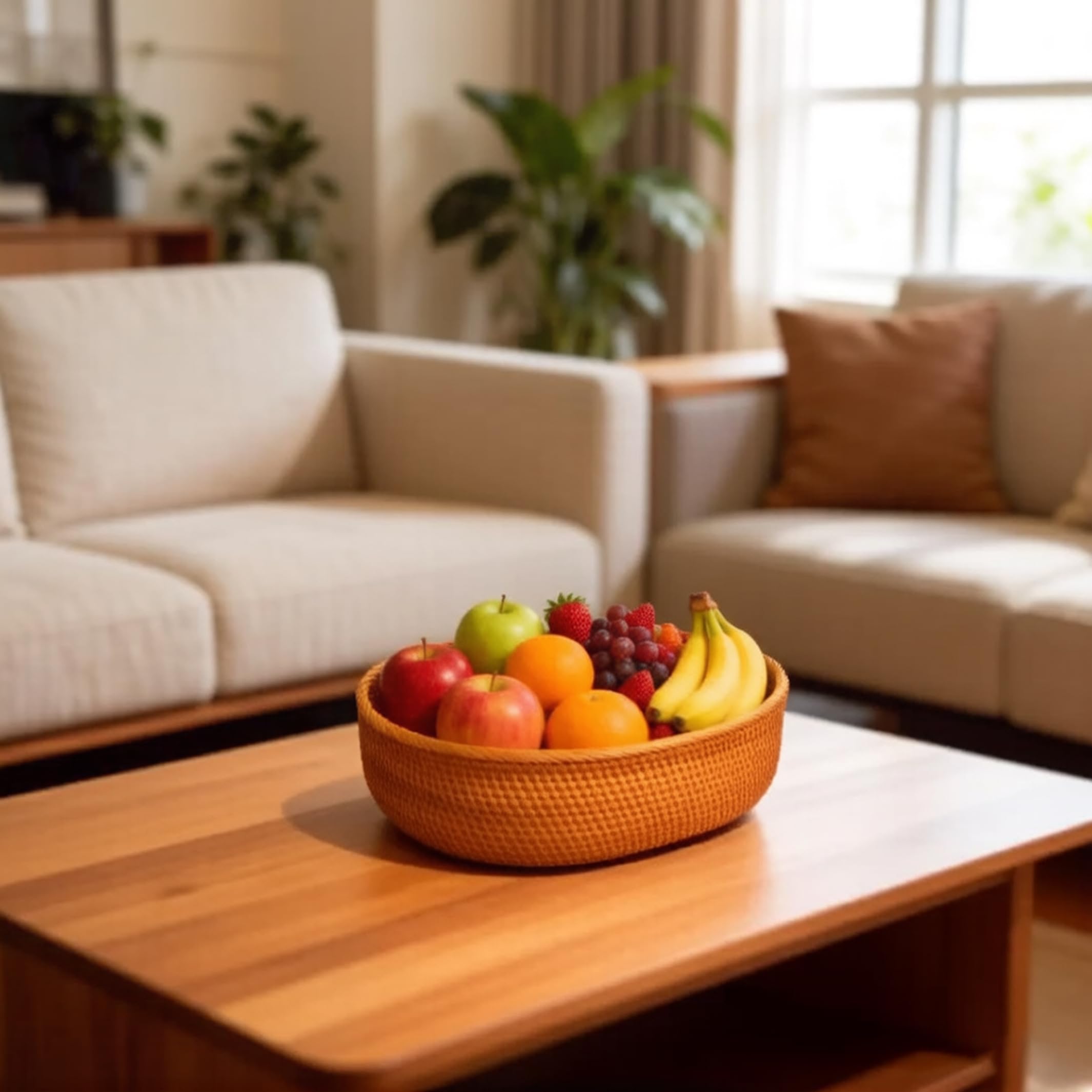 3 Pezzi Cesti Rotondi in Vimini Rattan cestini per Il Pane Intrecciati a Mano in Modo Naturale per l'organizzazione Domestica Cesti Rattan cestini per Il Pane Rotondi Vimini per i