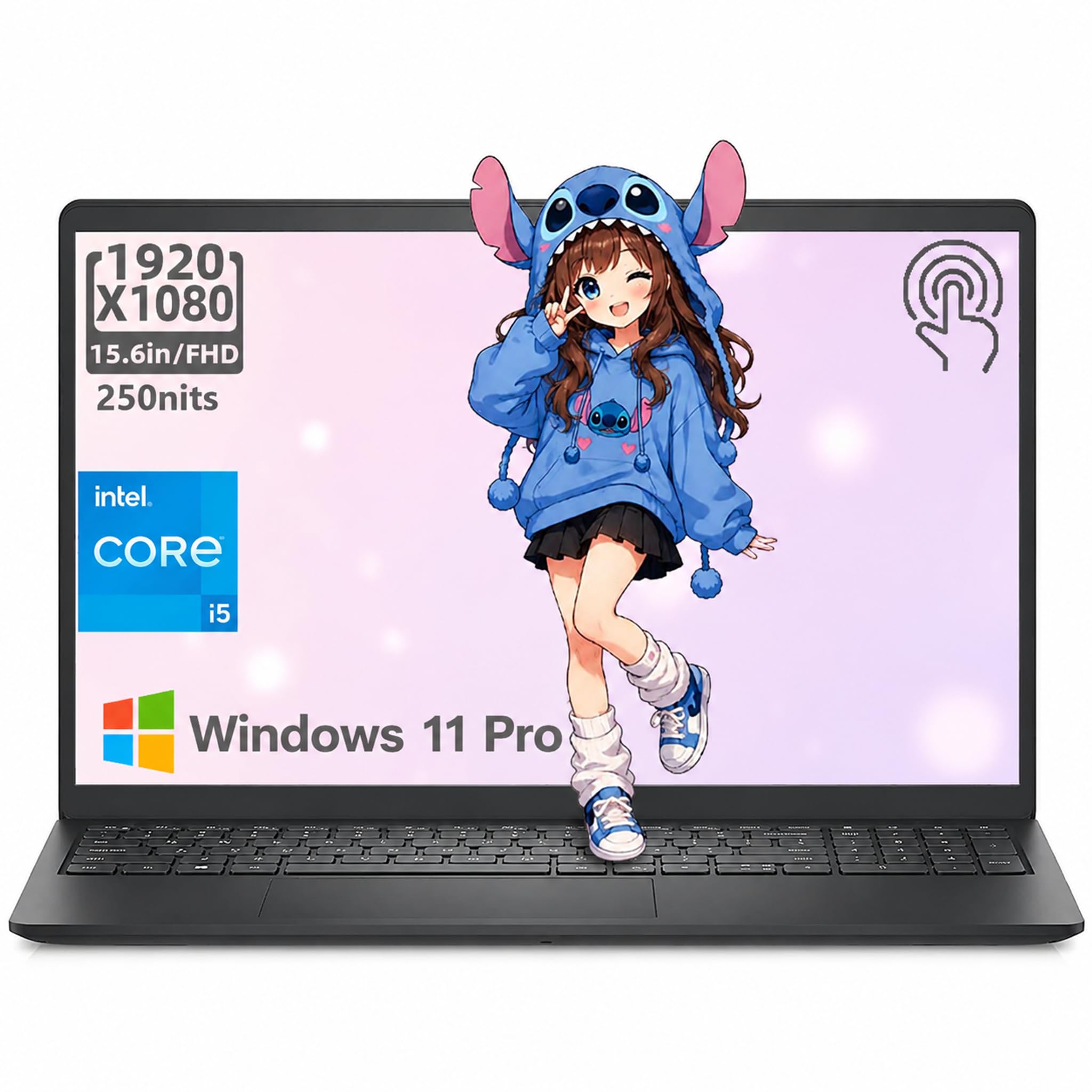 Dell 15.6in FHD IPS Touch Laptop Computer 16GB DDR5 5200MT/s RAM 1TB SSD