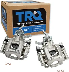 TRQ Rear Brake Caliper Set with Zinc Coating and Hardware Kit