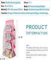 Vista 34 de AARAINBOW 1 Pack Hanging Handbag Purse Organizer for Closet, Hand Bag Organizer Holder 8 Pockets, Space Saving Wardrobe Purse Storage Organizer for