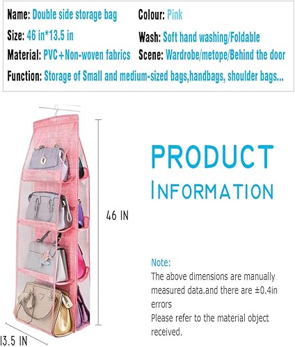 Miniatura 2 de AARAINBOW Paquete de 2 organizadores colgantes de bolso para armario, organizadores de almacenamiento de bolsos para mujer, soporte organizador de