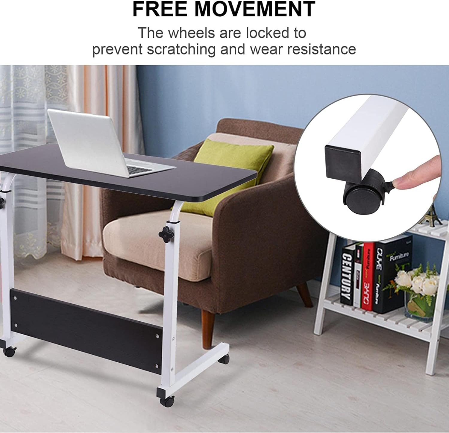 Adjustable TV Tray Table with Cup Holder,Home Office Desk Can Be Raised and Lowered Folding Tilt Angle Adjustments The Original TV Tray
