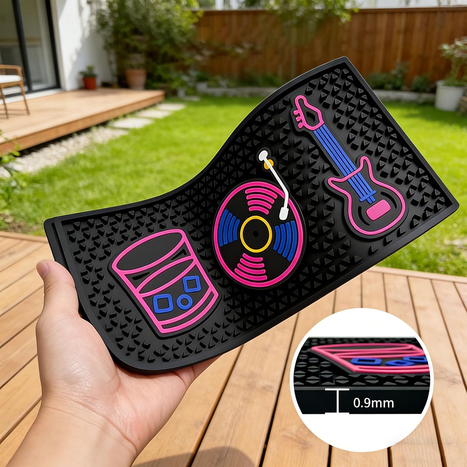 Portable Stable Placement Counter Mat Bendable Silicone Top for Home Coffee Shops 61.5x15.1cm Camping Clubs Accessory