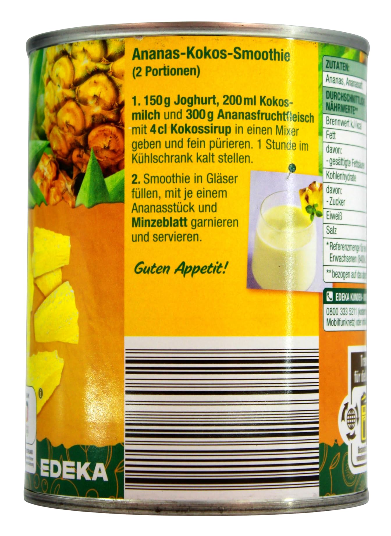 Edeka Gut & Günstig Ananas-Stücke in eigenem Saft, 12er Pack (12 x 340g)