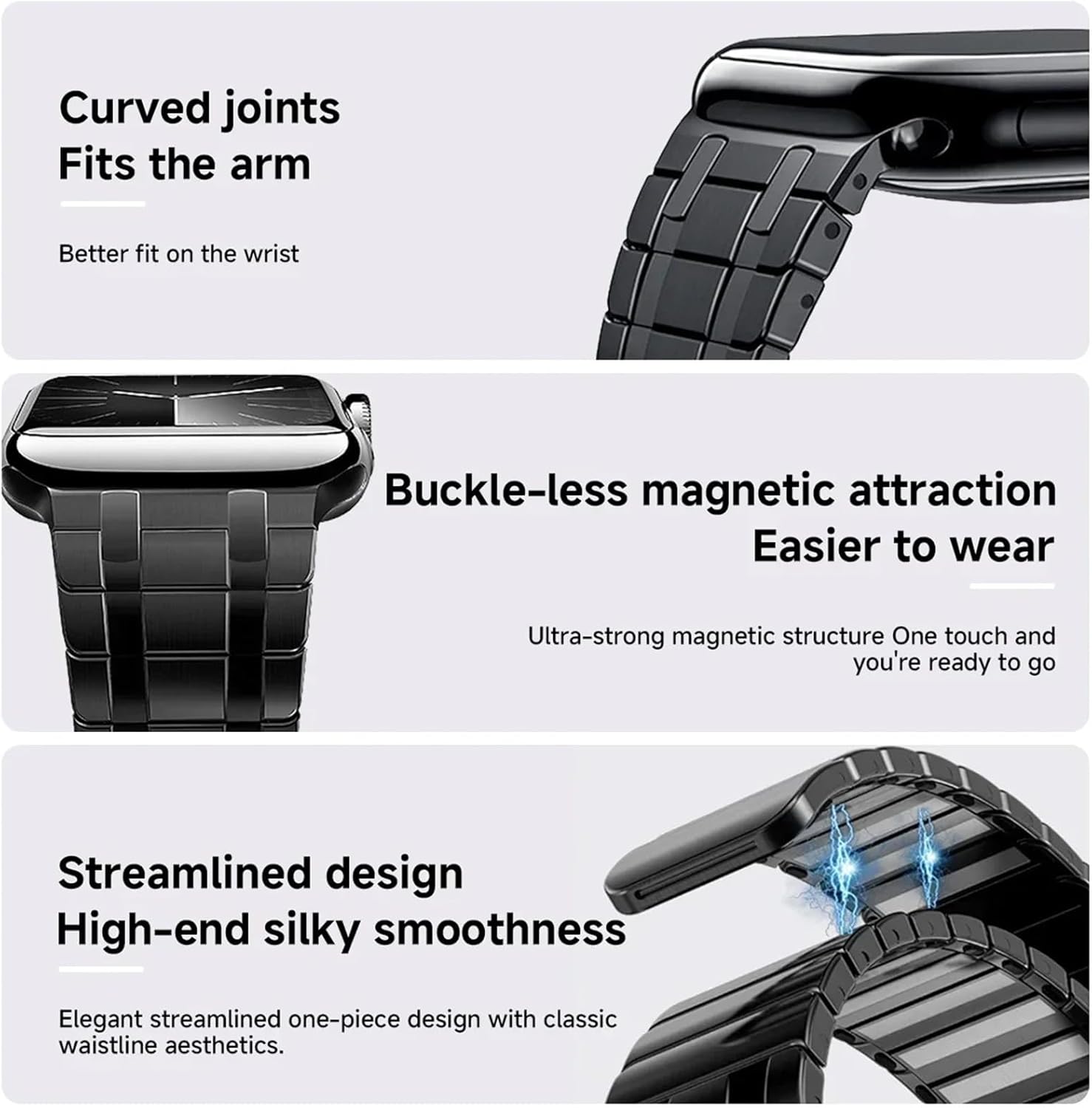 Magnetic Band for Watch Ultra 2 49mm 46mm 42mm 45mm 41mm 44mm 38 40mm Metal Stainless Steel Strap IWatch 10 9 8 7 6 SE 5 4