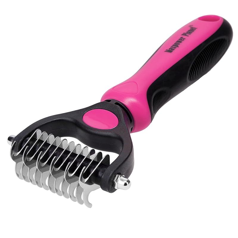 Pente para Gatos e Cães com Ancinho Dupla Face em Aço Inoxidável Maxpower Planet Pink, Tamanho Pequeno