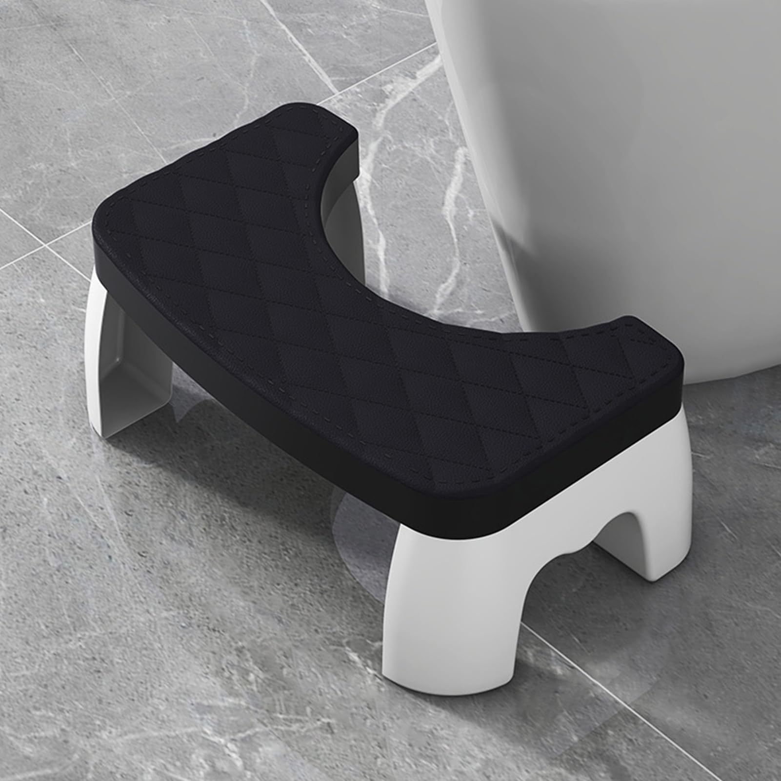 Ehoter Black Poop Stool For Bathroom 2024 Portable Squatting Poop Foot Stool, Toilet Potty Stool, Toilet Assistance Steps For Home Apartment Dorm Toilets Bathroom Stools For Adults Kids Seniors (Black)
