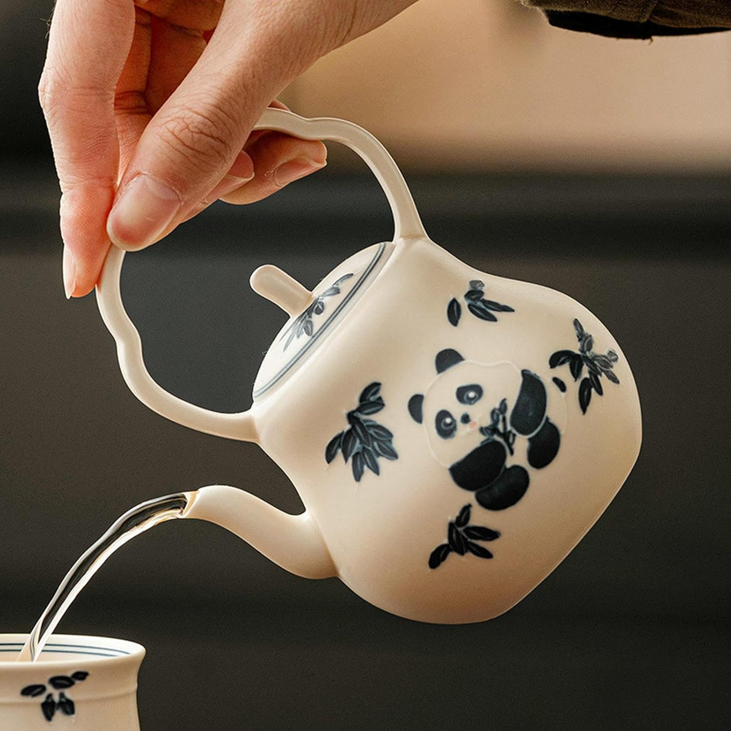 169Ml/6oz hand-painted panda teapot, Chinese ceramic household kung fu tea pot - teapot [ box]