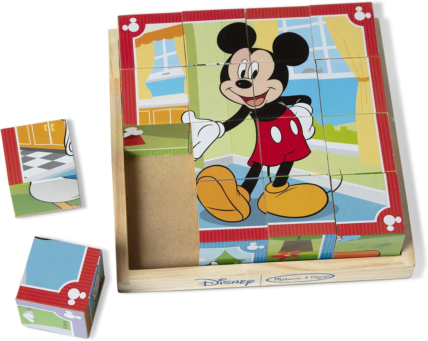 Melissa & Doug Disney Mickey Mouse Wooden Cube Puzzle