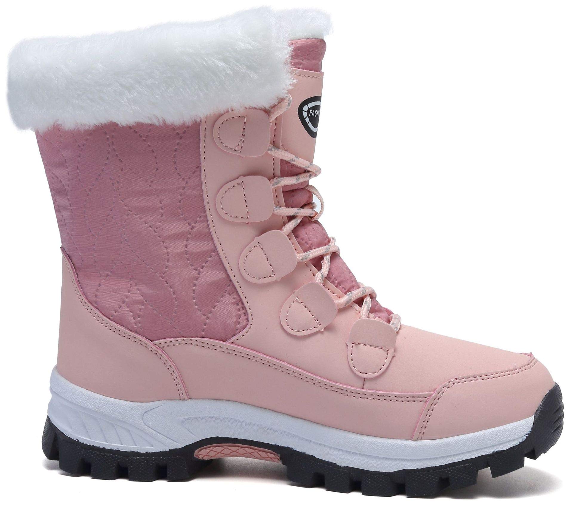 Womens Snow Boots Warm Fur Lined Winter Boots Anti Slip Ankle Boots Mid  Calf Snowboots Waterproof and Cold-Resistant Outdoor Walking Shoes for Women