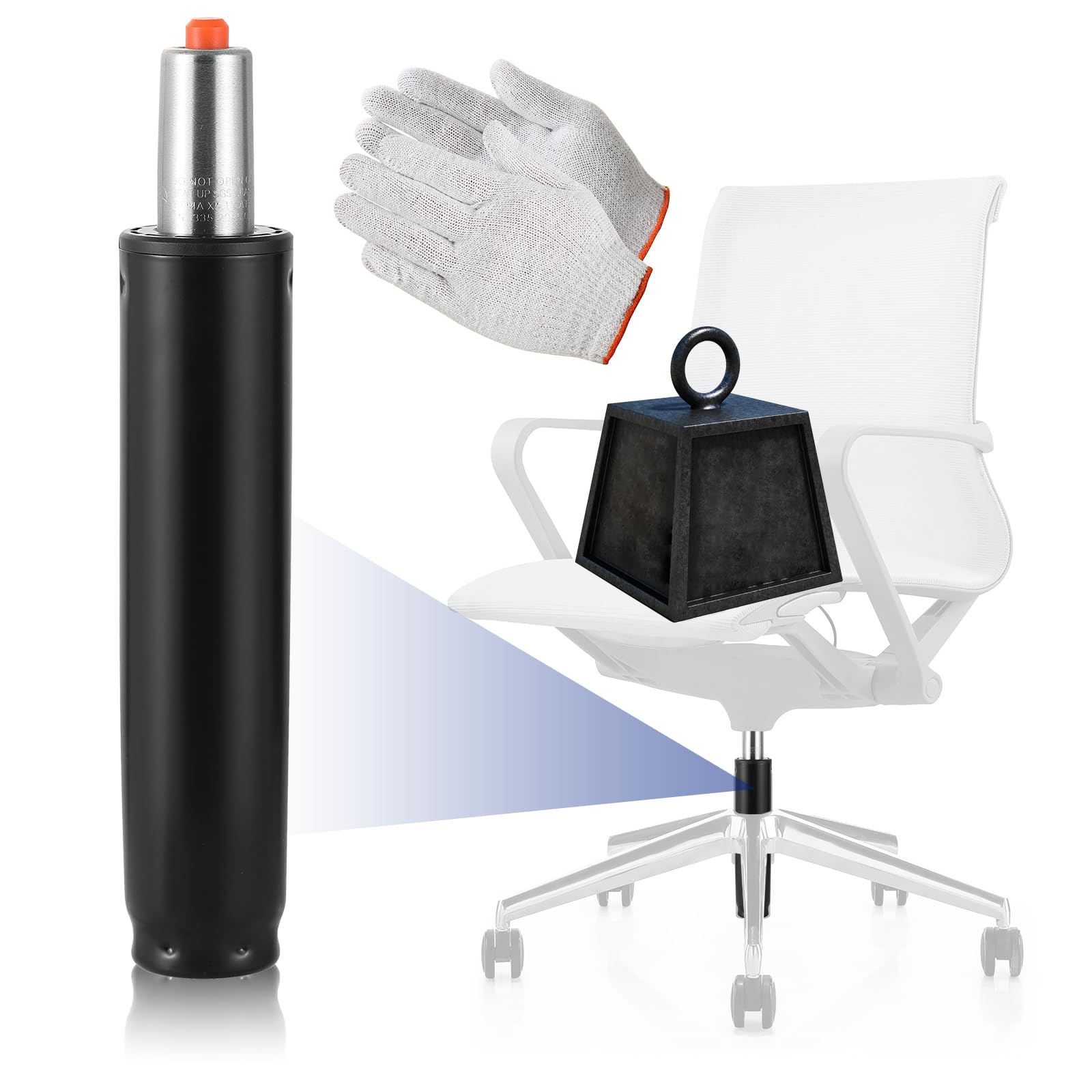 MAOPINER Office Chair Cylinder Replacement, 5" Long Stroke Gas Lift, Heavy-Duty Hydraulic Piston for Most Office and Gaming Chairs