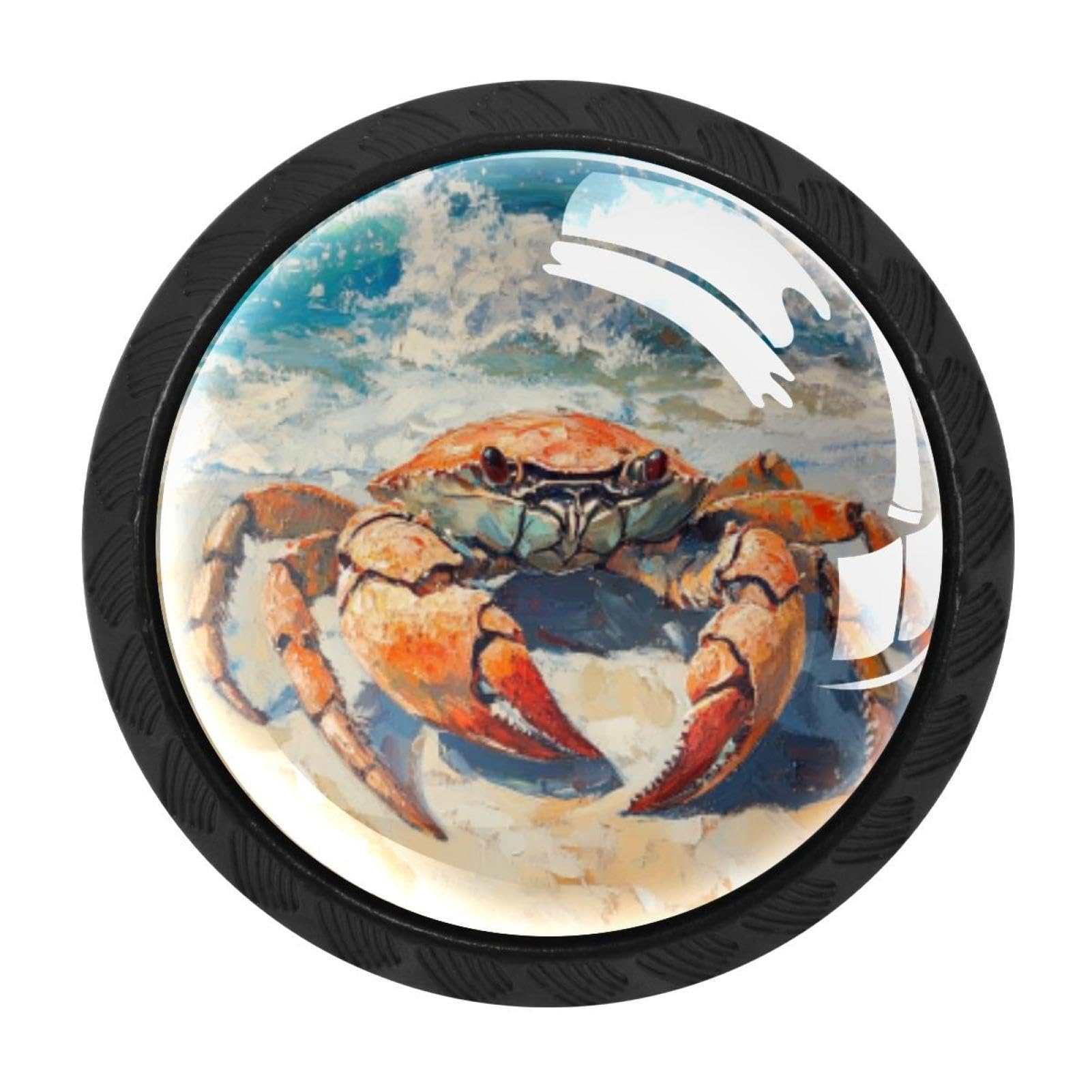 CHENZZZZ 4 Pack Cabinet Pulls Ocean Crab Kitchen Drawer Pulls Cabinet Handles