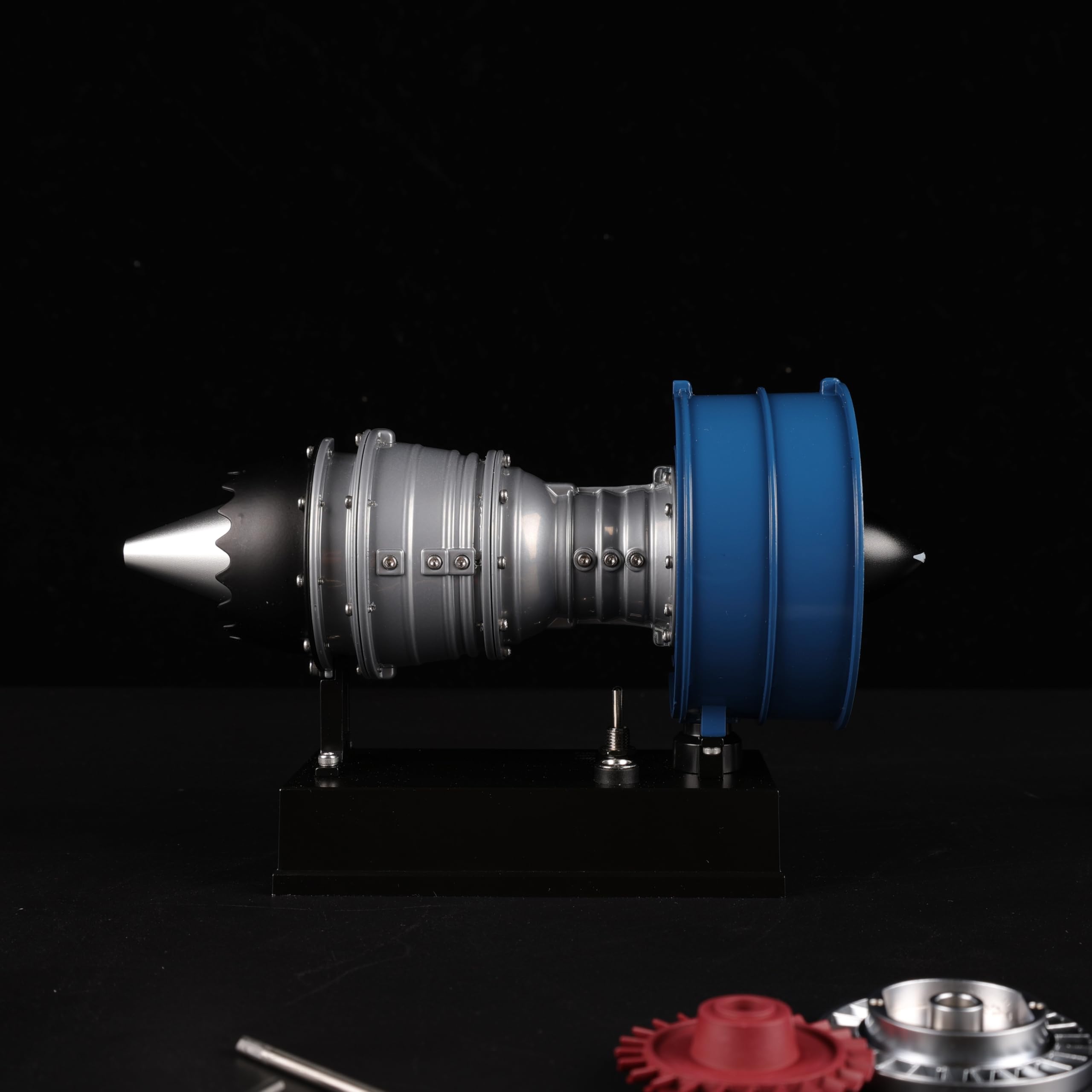 DM122 -Mini Kit di modellino in metallo Turbofan che funziona, oltre 170 parti, scala 1:14, modello di motore a reazione interamente in metallo con copertura trasparente semi-sezionale