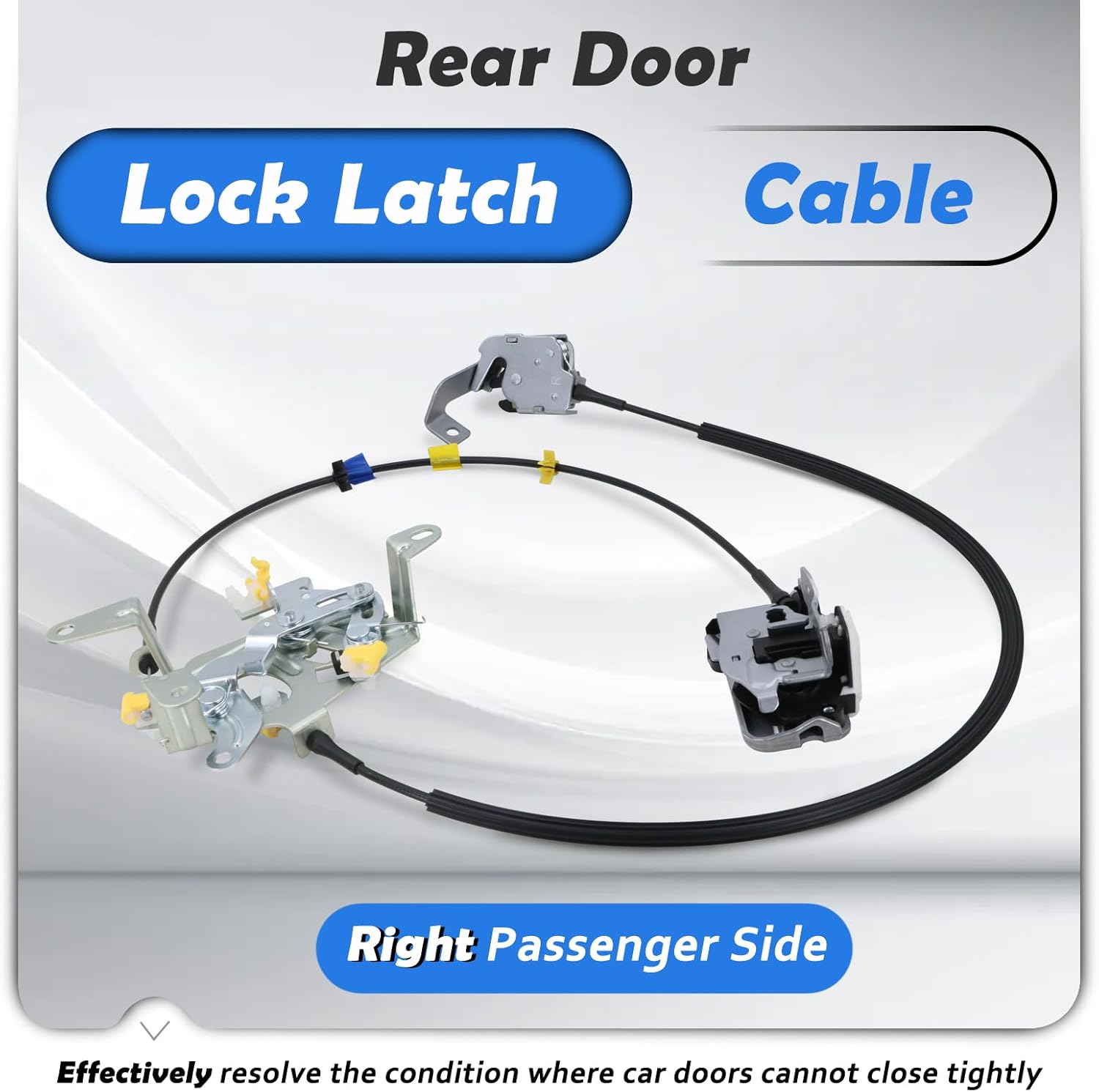 Rear Door Lock Latch & Cable Right Passenger Side Compatible with 1999-2007 Ford F250 F350 F450 F550 Super Duty Upper and Lower Latches Assembly Replaces# 6C3Z-28264A00-A 6C3Z28264A00A