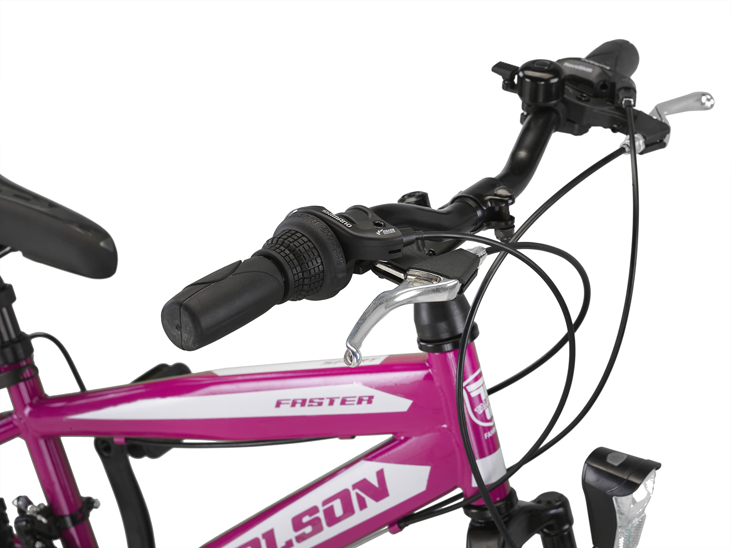Talson 20 Zoll Fahrrad 18-Gang Shimano Mountainbike - mit Gabelfederung und Beleuchtung Neu Lila