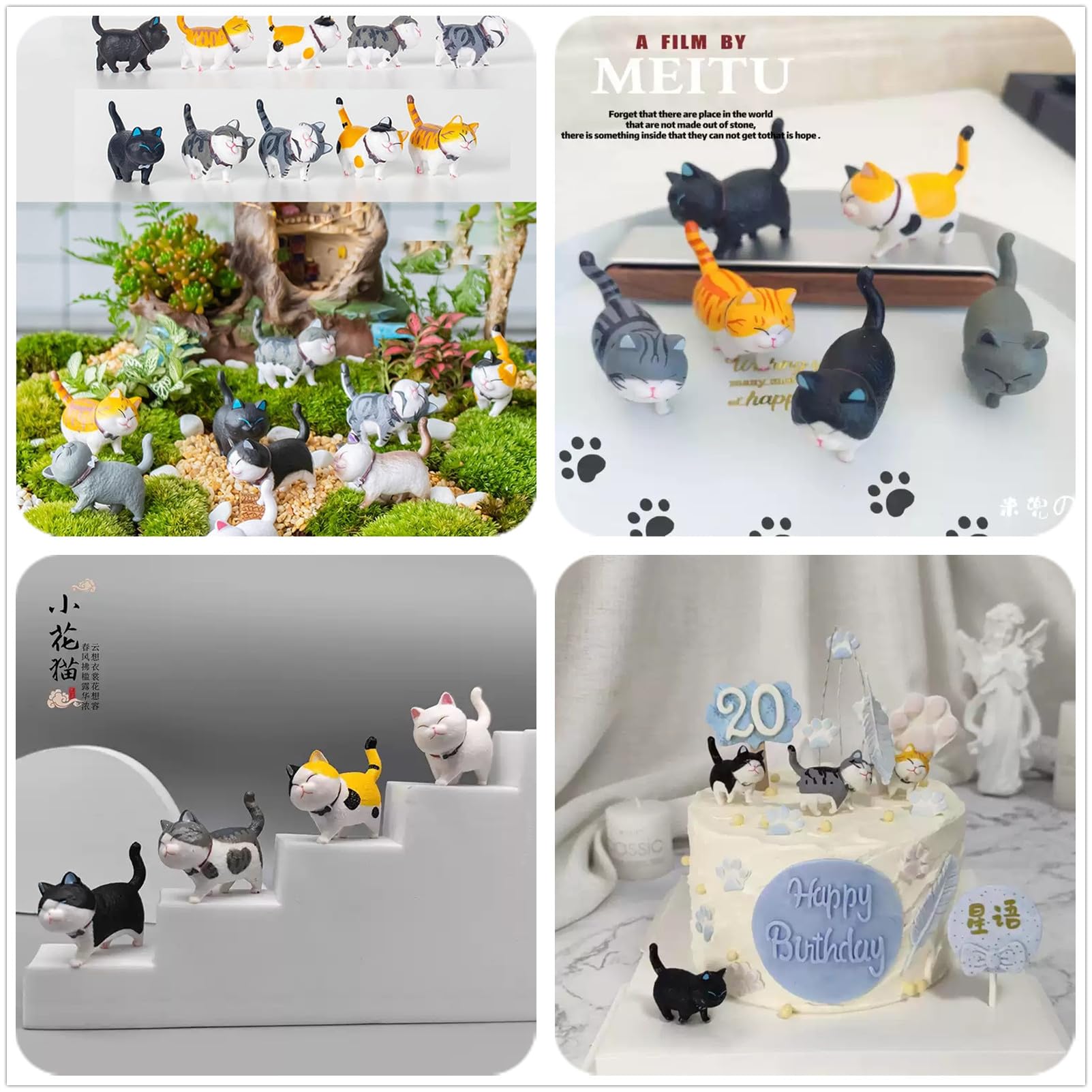 Amazon.co.jp: SensaBliss 働物フィギュア 猫 置物 9個セット 猫グッズ 