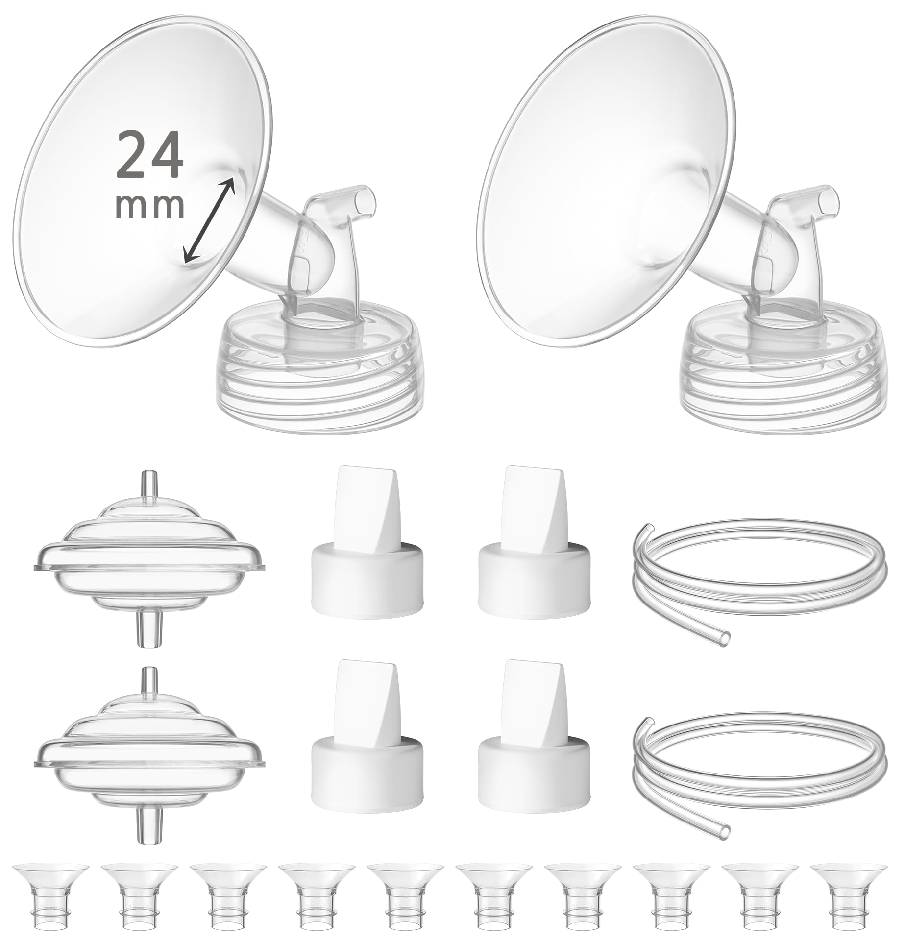 TOVVILD 24 mm Flange Set Compatible with Spectra/Motif Luna Wide-Mouth Bottles, Includes Flanges Tubing Valve Backflow Protector Flange Sizing Kits,