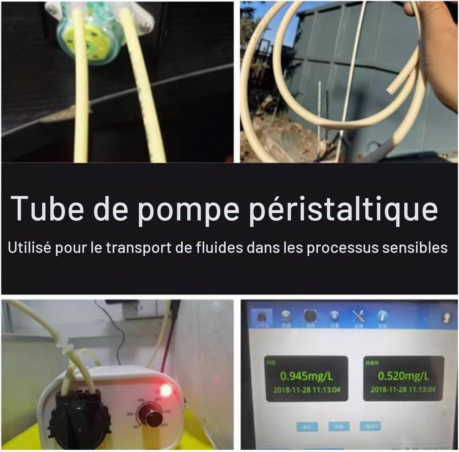 Tuyau de Tube BPT de Pompe Péristaltique de 1 M, Tube de Pompe Péristaltique en Caoutchouc 6,4 Mm ID X 9,6 Mm OD pour Cosmétiques Biologiques