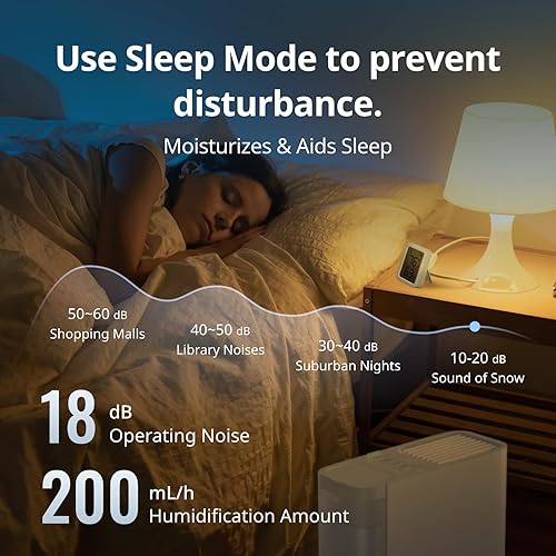 Miniatura 7 de SwitchBot Humidificador evaporativo 4.5L, recarga automática con S10, 25.4 fl ozh, sin niebla, sin polvo blanco, relleno de agua del grifo, llenado