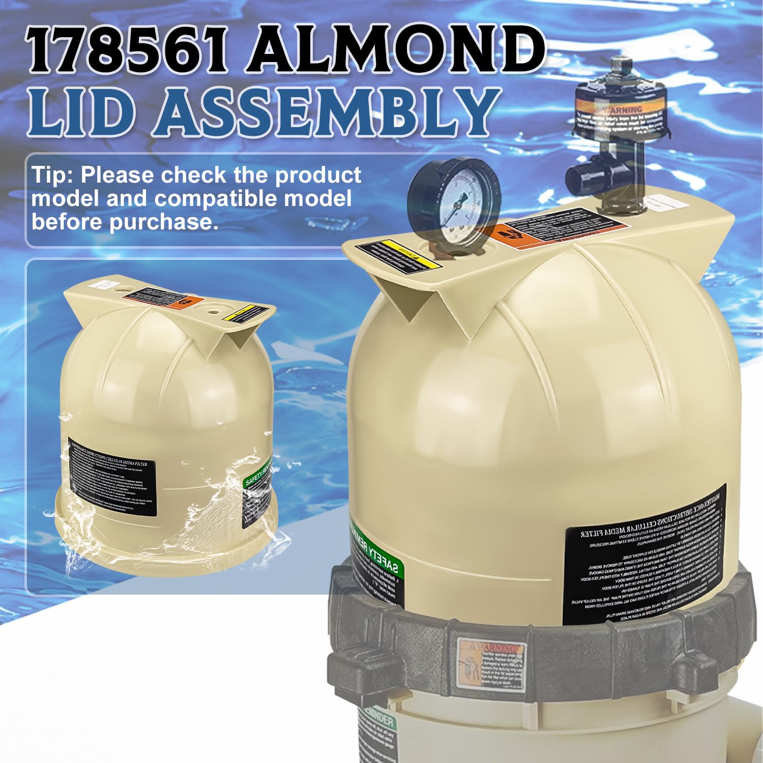 Amazon.com: Yueidung 178561 Lid Assembly Compatible with Pentair