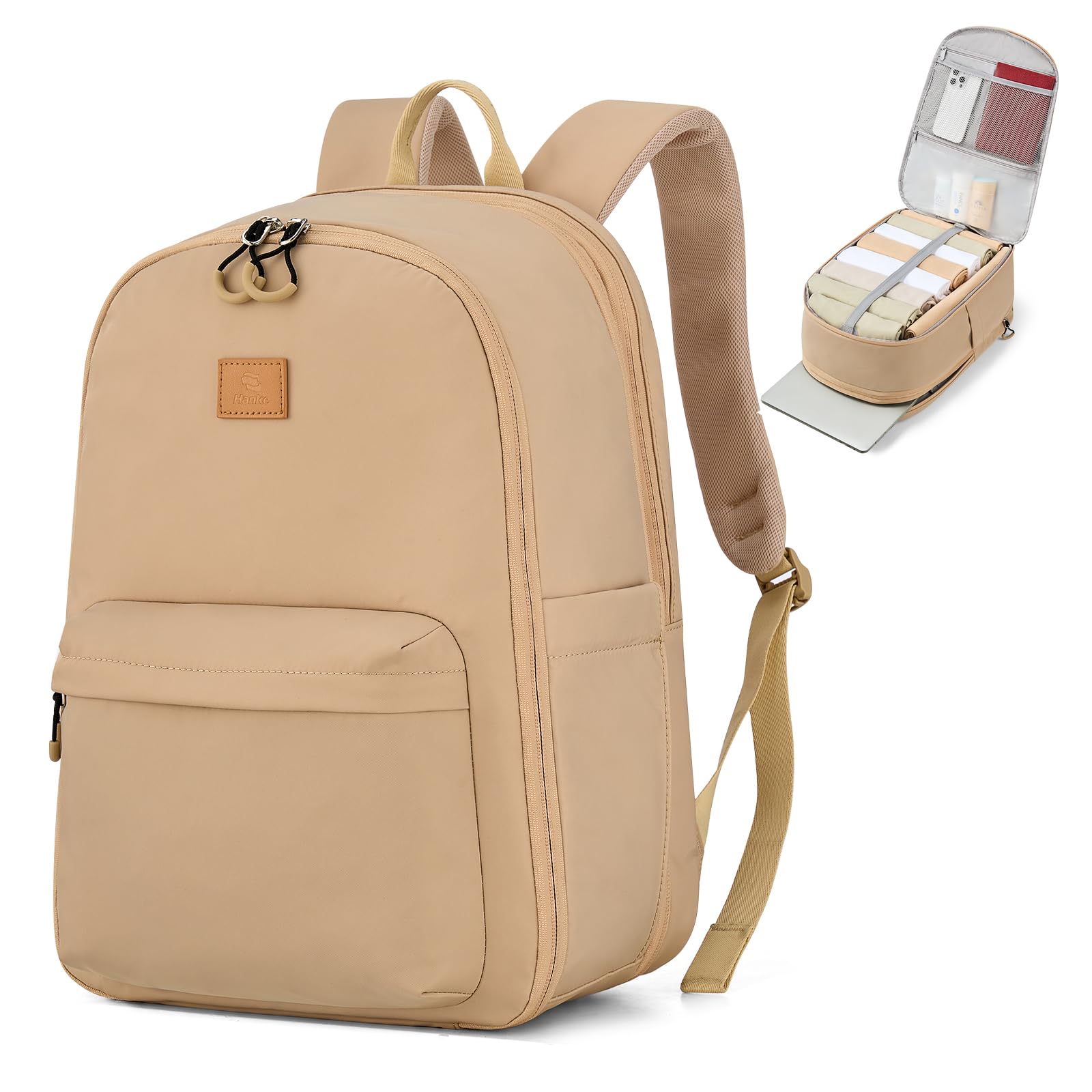 Hanke 30L Travel Backpack for Women Expandable Carry On Backpack for Airplanes Personal Item Travel Bag Fits 15