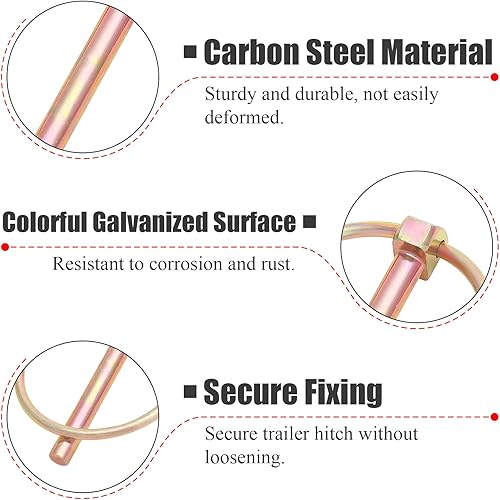 Miniatura 18 de 6 pines de linchamiento resistentes de 3/8 pulgadas con anillo, kit surtido de pasadores redondos para tractores agrícolas, camiones, remolques, 6