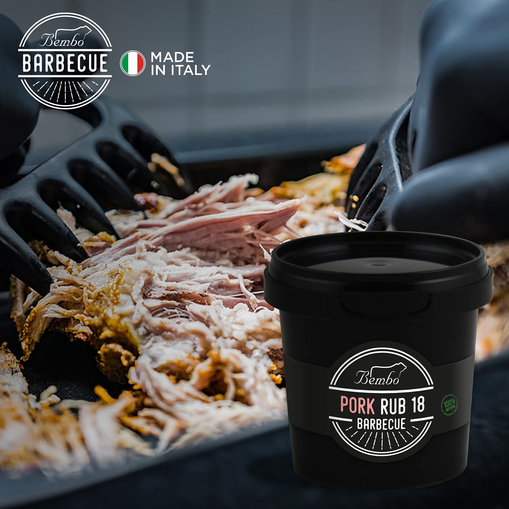BEMBO BARBECUE - Pork - Rub BBQ - Mélanges D'épices Pour Barbecue - Bembo Spices & Rub - Made in Italy - 220g - 3