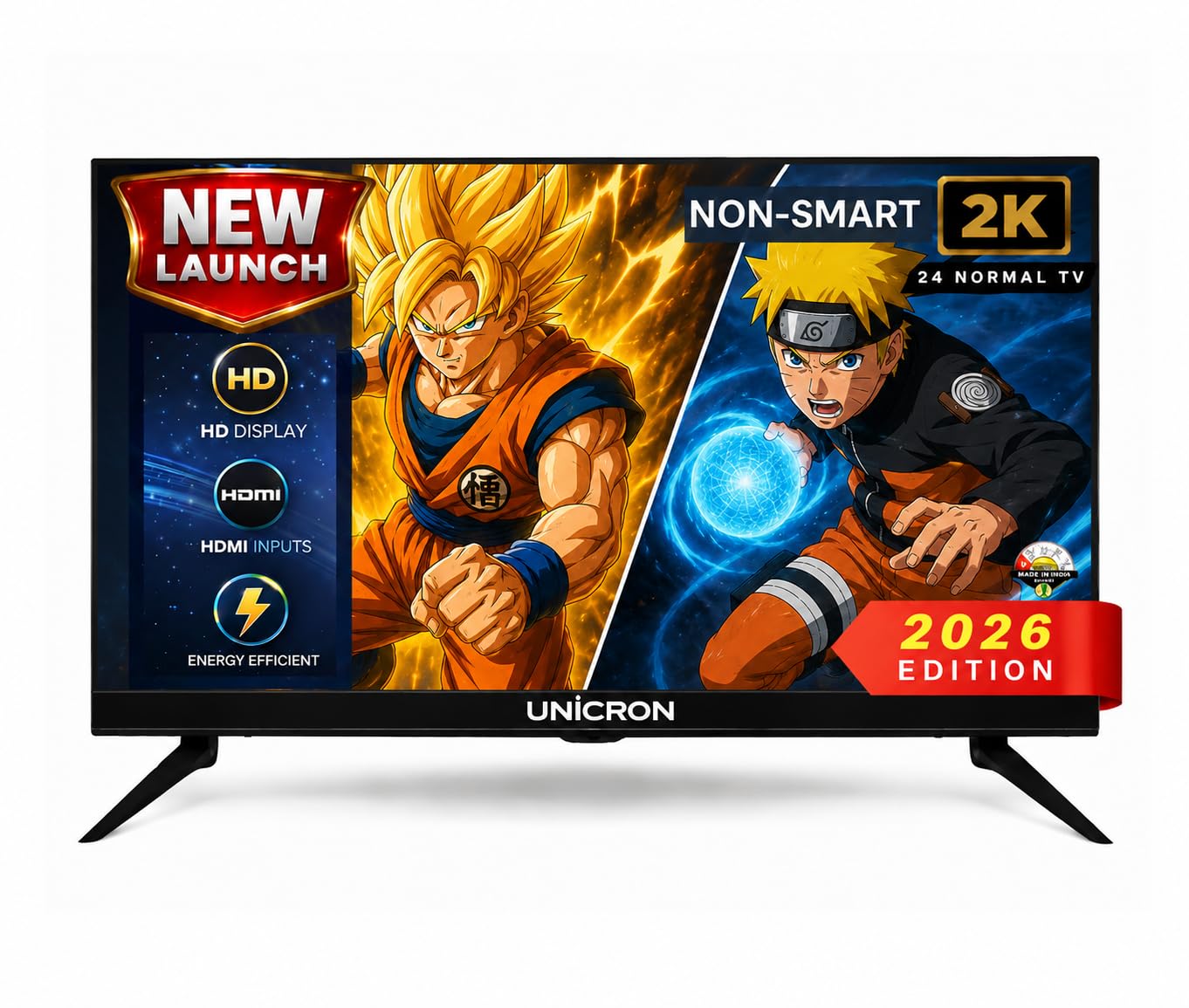 UNICRON 24 Inch Non SMART HD LED TV with 30W Sound Output, Premuim Slim Design Clear Display, HDMI & USB Ports, Ideal for Gaming, CCTV Security, Office & Monitor-image-26