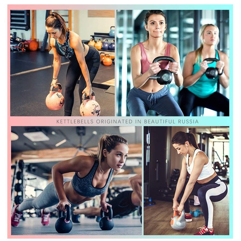 Kettlebell AGYH Ghisa Nera, Attrezzatura Professionale per L'allenamento della Forza per La Palestra, 8 kg / 10 kg / 12 kg / 16 kg / 18 kg / 20 kg / 24 kg (Size : 24kg/52.9lb)