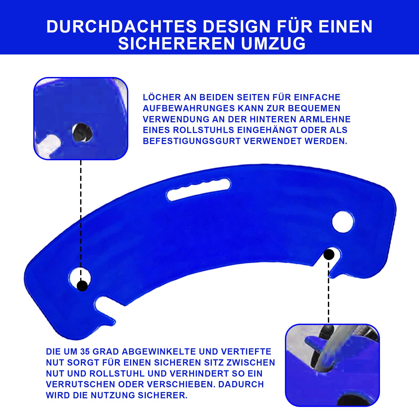 Profi Transferbrett für Rollstuhlfahrer & Senioren, Robustes Rutschbrett aus ABS mit Tragegriff & Rutschfester Unterseite, Medizinische Gleithilfe zum Umsetzen für Pflegebett, Auto & Rollstuhl
