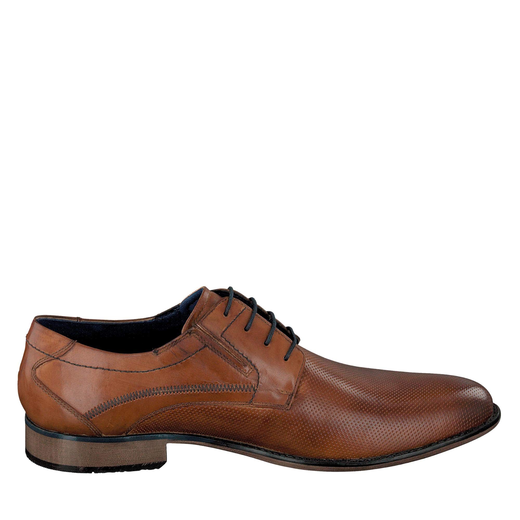 Bugatti Chaussure Basse Business en Cuir, Derby avec Finition À la Main et Perforation DerbysHomme