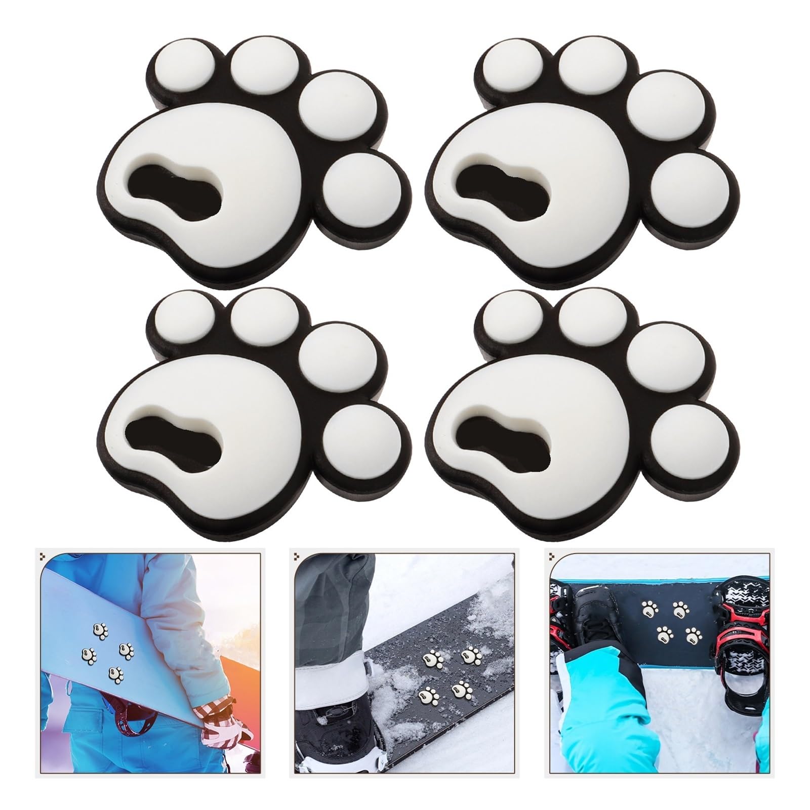 Coussinets pour Planche à Neige Lot de 4 Autocollants antidérapants en Silicone for Snowboard, Coussins adhésifs, pièces Rechange for, Accessoires