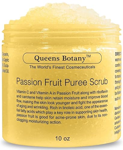 Miniatura 1 de Exfoliante corporal de fruta de la pasión  Manteca de karité hidratante, azafrán y aceites corporales nutritivos  Exfoliante de sal para el cuerpo