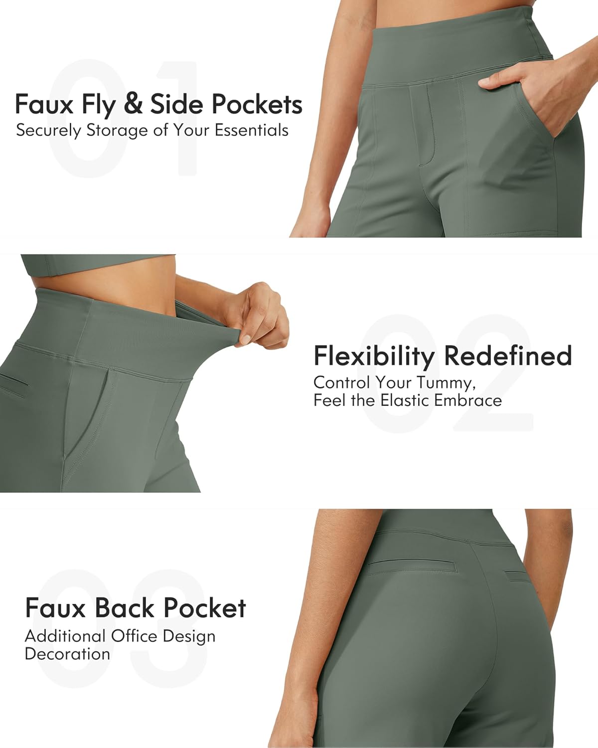 G4Free Capri Pants for Women Wide Leg Yoga Dress Cropped Pants Capri Leggings with Pockets for Casual Summer - Image 5