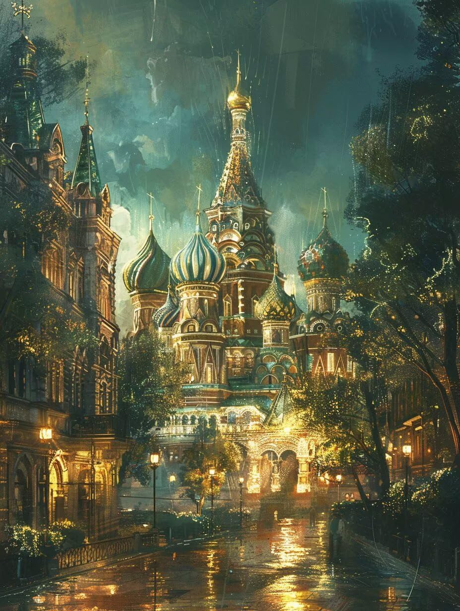 DIY Diamond Painting Church Diamond Art Kits for Adults, Russia Diamond Art Paintings Kits, Square Drill Diamond Painting Kits for Adults, 5D Gem Art