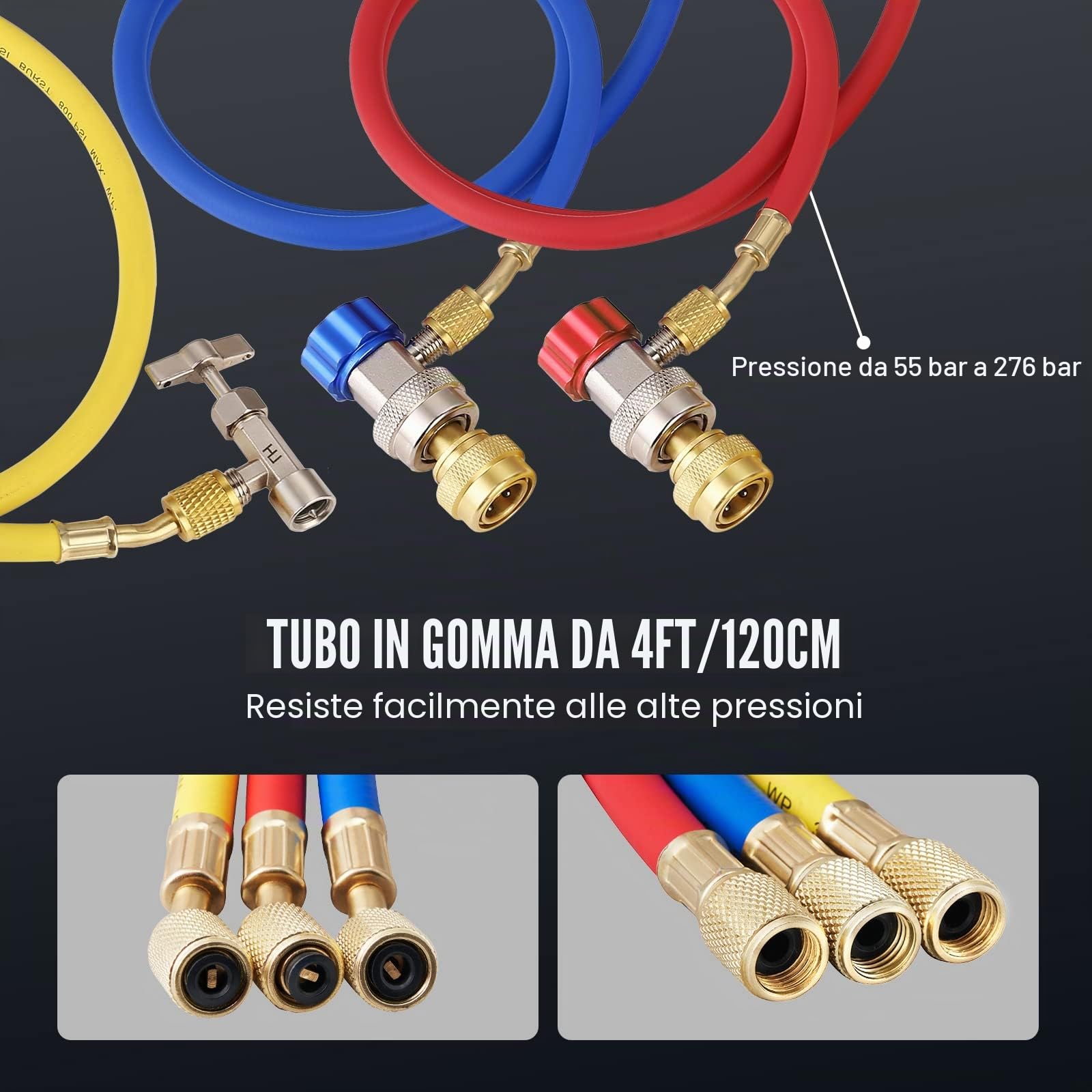 VEVOR Kit Pompa a Vuoto Monostadio per Aria Condizionata di Automobili 150W Pressione tra 55-276 Bar, Kit Pompa Vuoto 100 L/min per Riparazione di Condizionatore Frigo Refrigeranti HVAC R134a R1234yf
