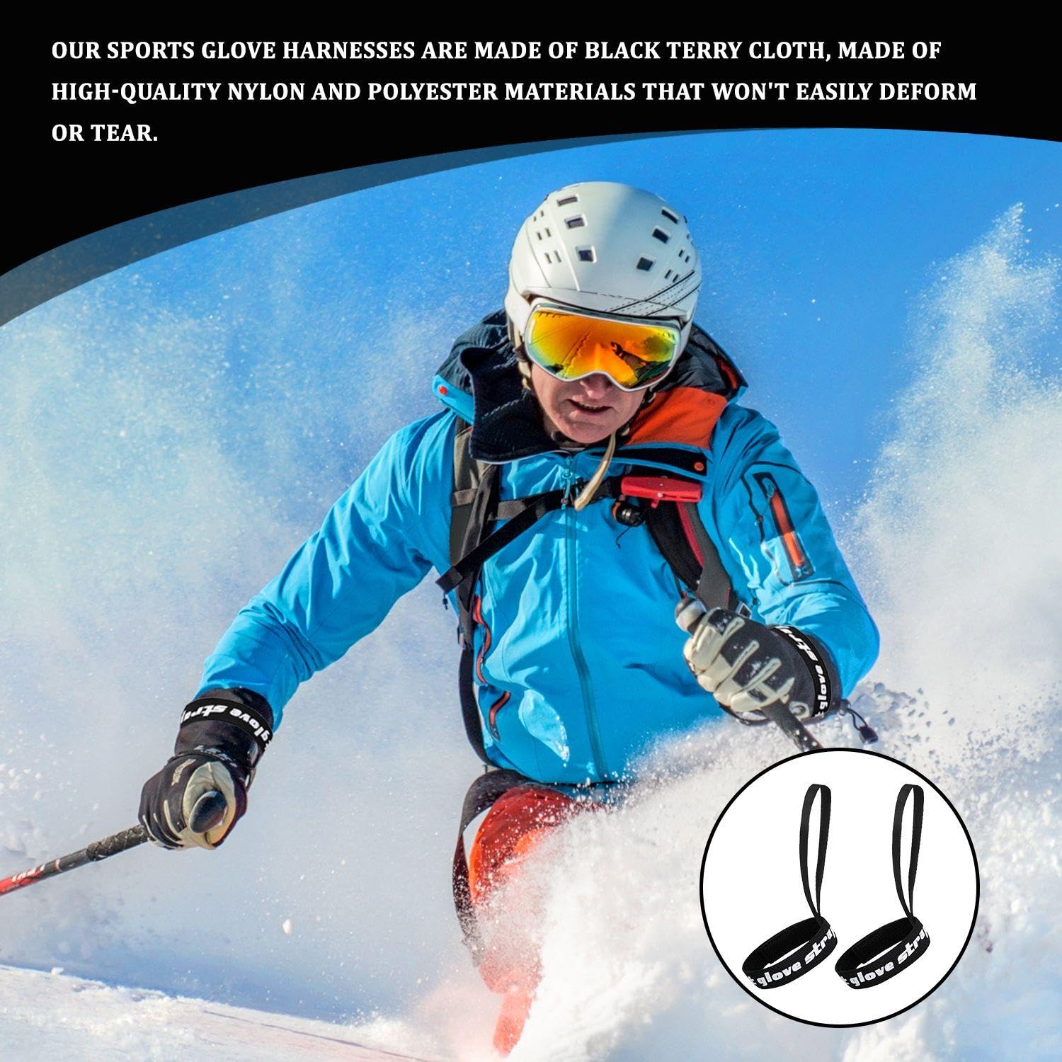 Cinghie Di Sicurezza Per Guanti Da Sci, Set Di 4 Pezzi Elastici, Per Snowboard E Attività Outdoor