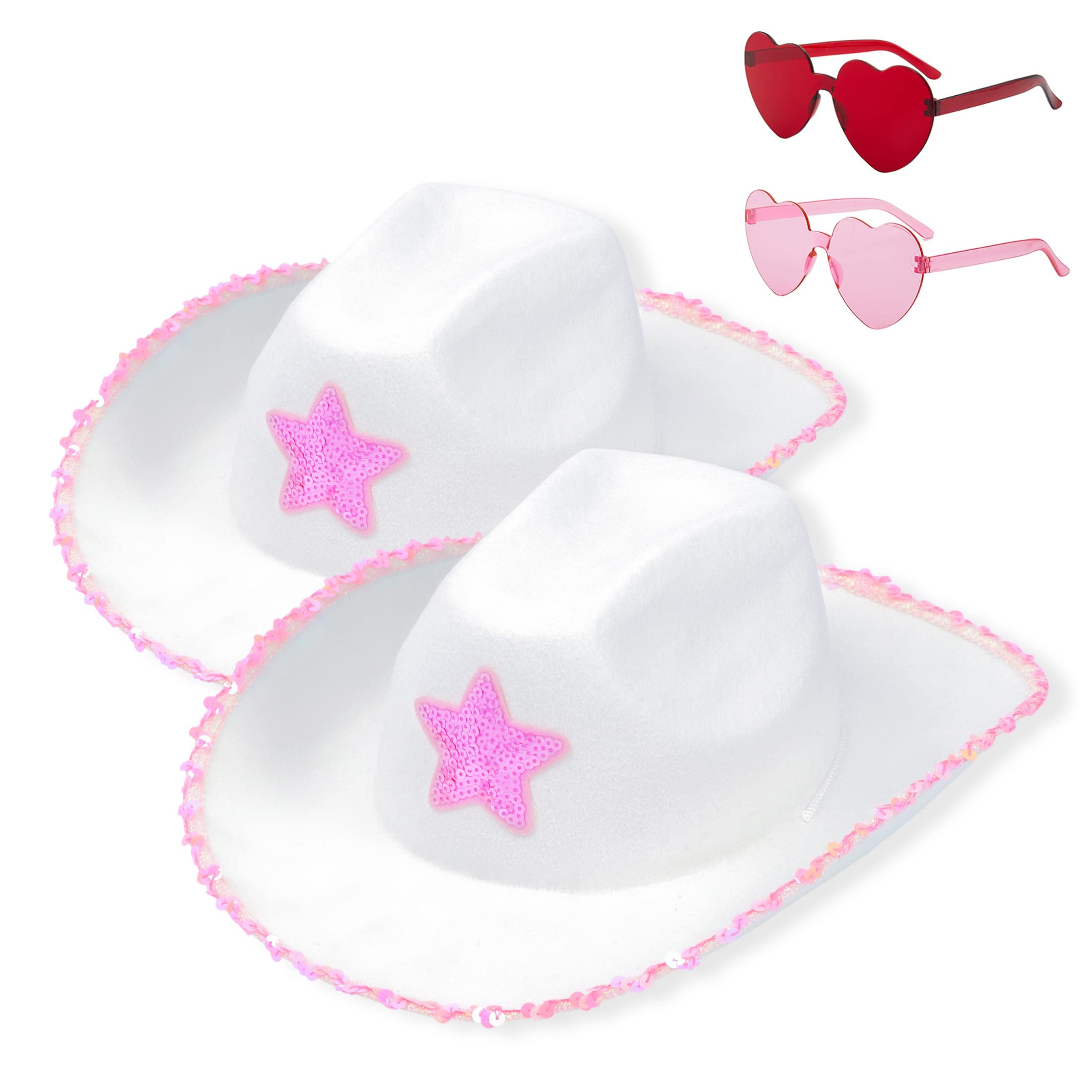 Heart Glasses - Pink Cowboy Hat 