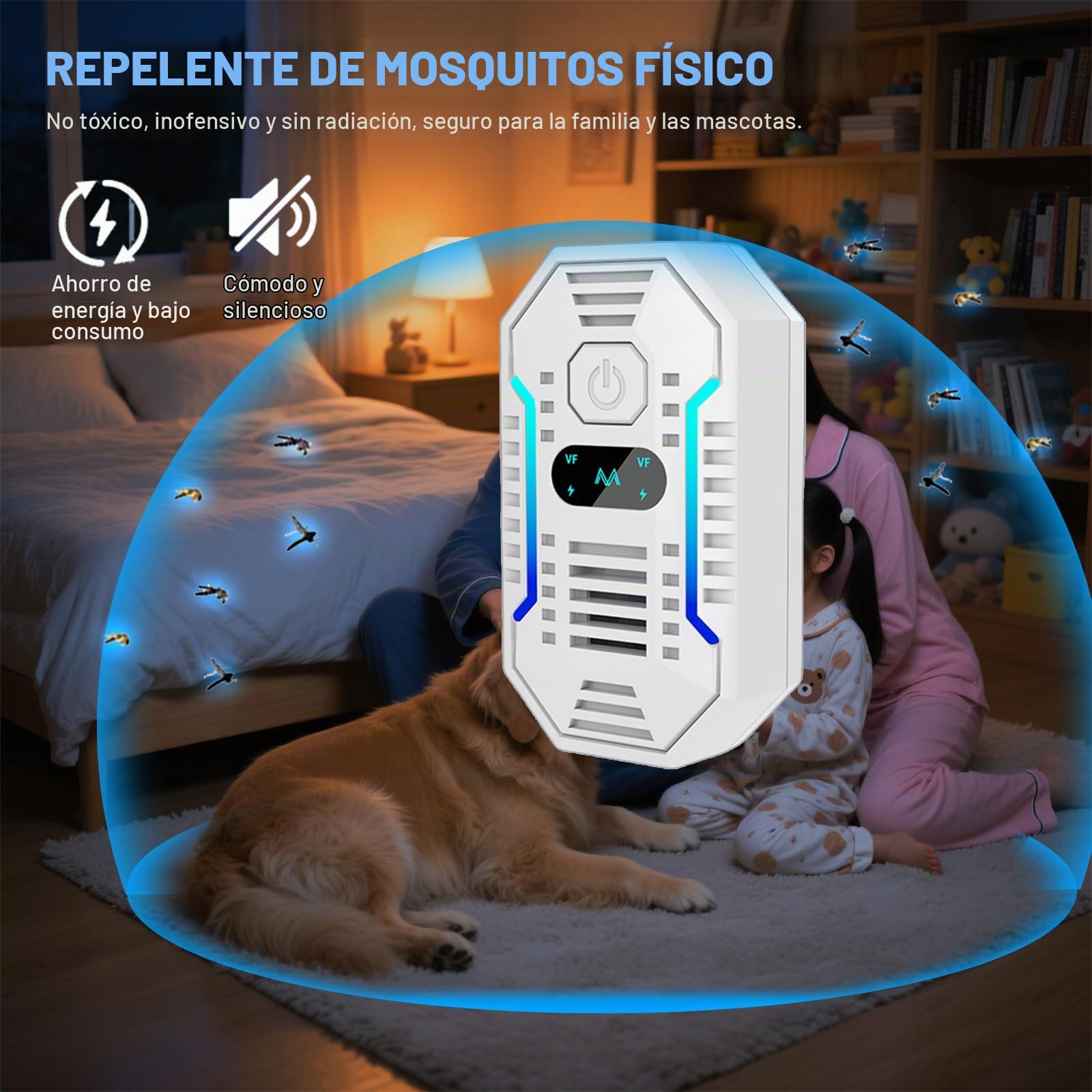 Repelente Ultrasónico de Plagas, 4 Pack Electrónico Repelente Mosquitos Control de Plagas, Repelente Ultrasónico Mosquitos para Anti Moscas, Ratones, Cucarachas, Arañas, Roedores