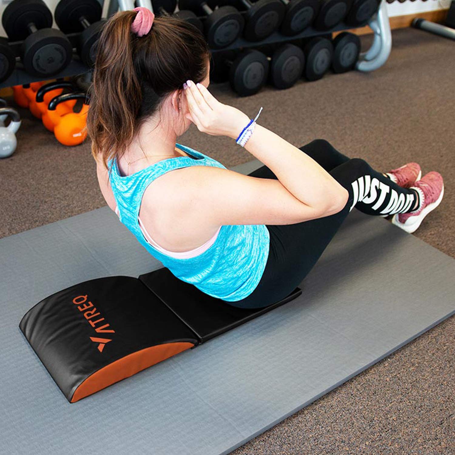 Pro Ab Mat [Each] • Fold-out Abdominal Trainer Mat • Durable PU leather cover • The shape fits the natural curve of the spine that is ideal for both beginners and professionals.