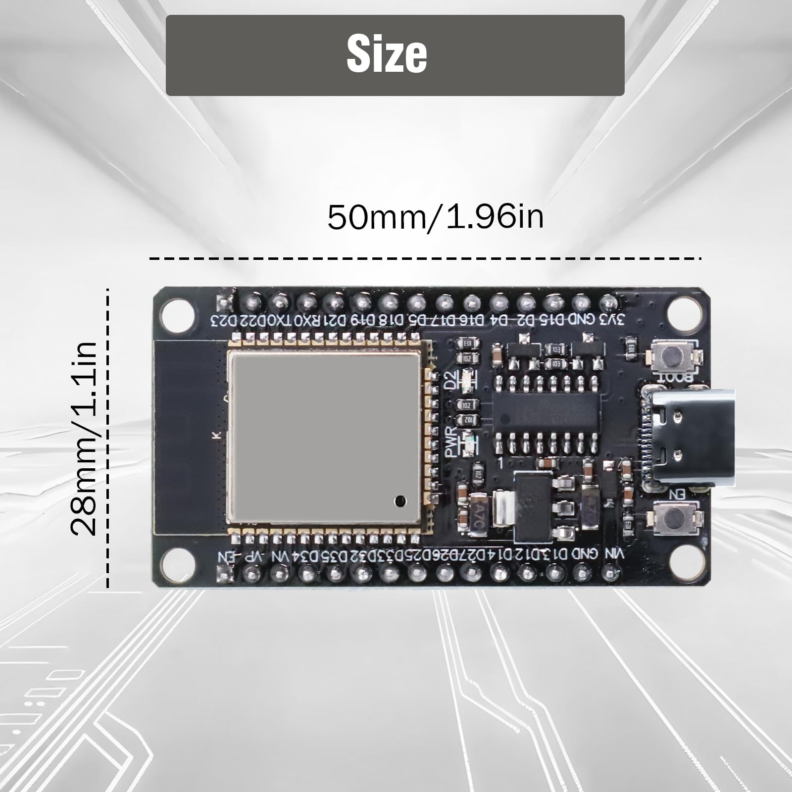 2 Stuks ESP32 NodeMCU Ontwikkelbord – 30 Pins, USB-C, WiFi + Bluetooth, Voor Arduino