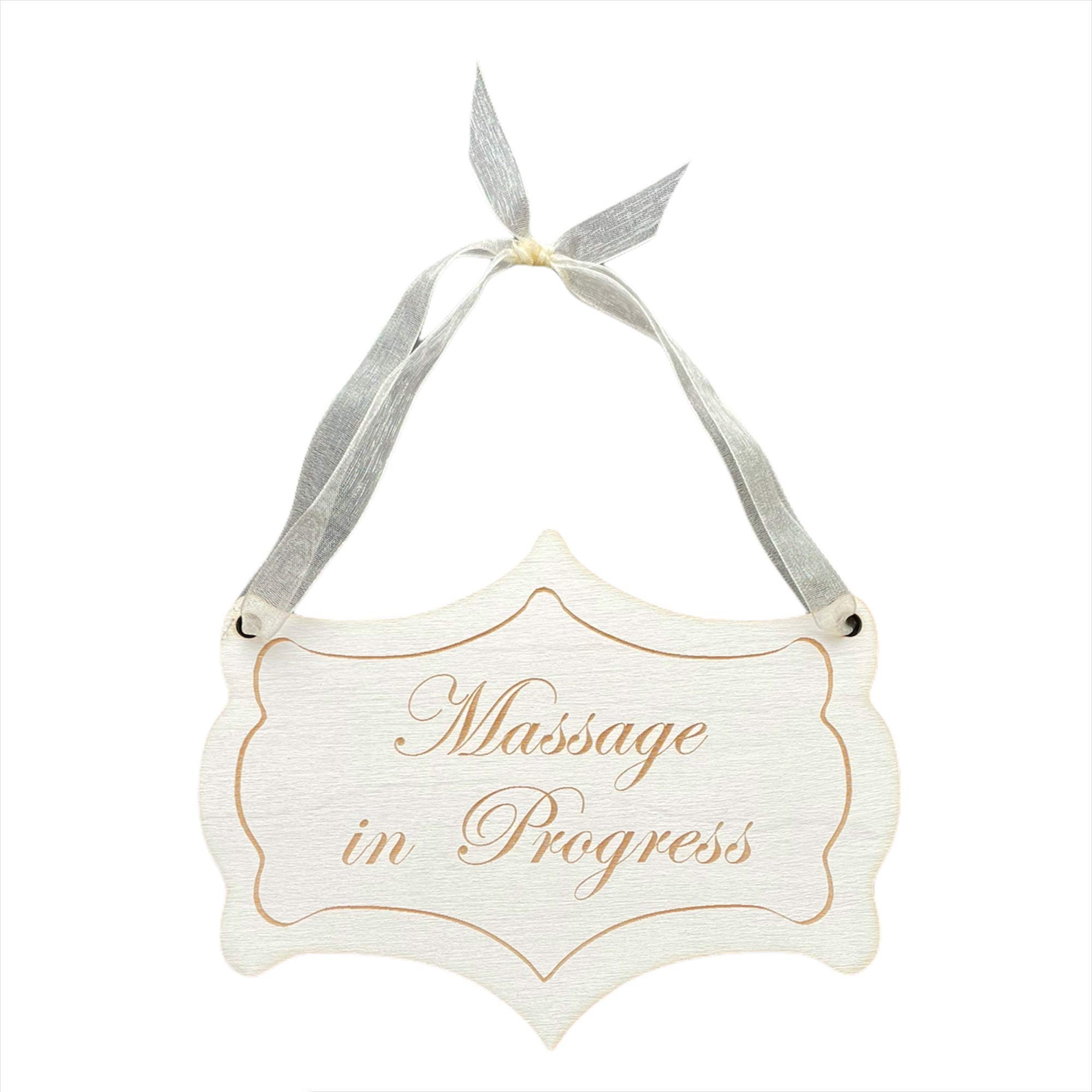 Massage in Progress, Hand Painted Door Sign French Chateau Style 110mm High x 150mm Wide