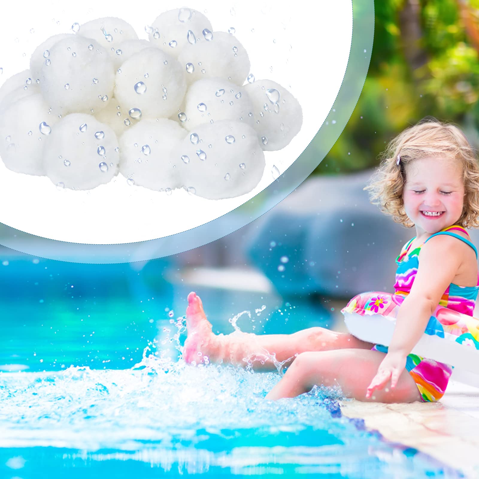 Filter Balls 2100 g di sfere filtranti, materiale filtrante sostitutivo 75 kg di sabbia per piscina, filtro a sabbia