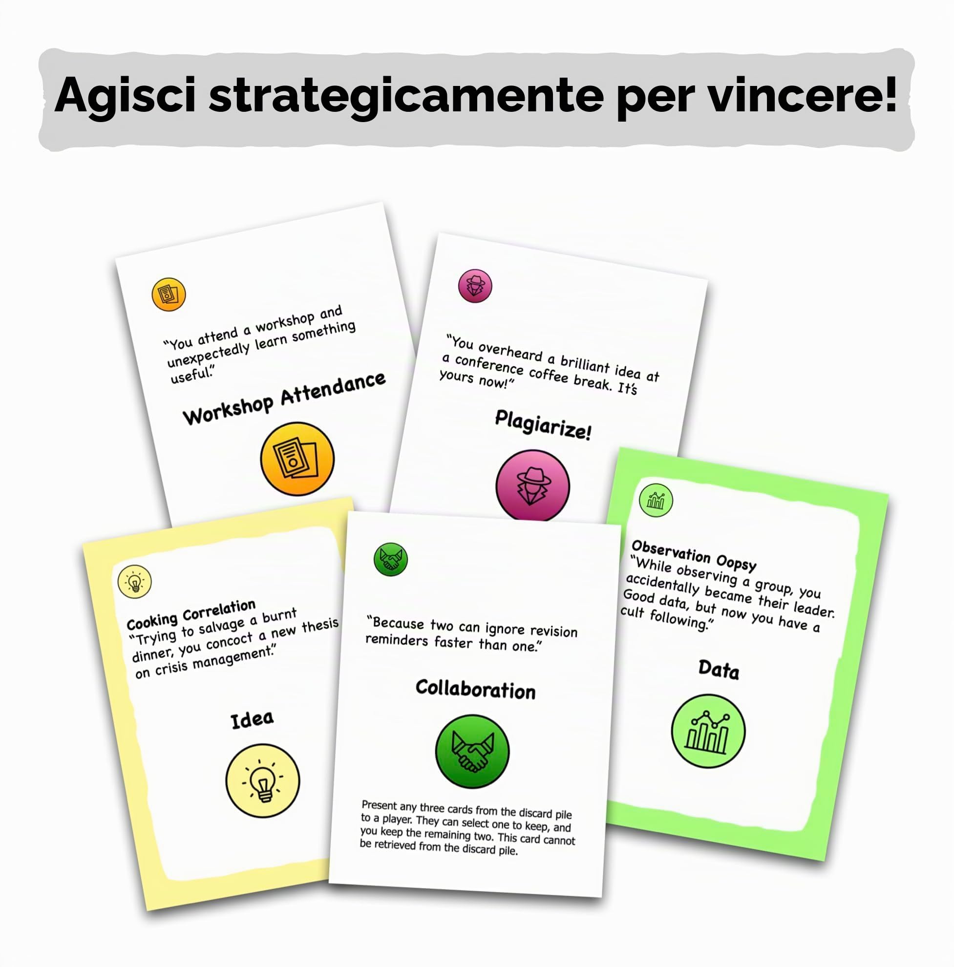 Pubblica o perisci: un divertente gioco di società sul mondo accademico | 3-6 giocatori | Età 14+ | Creato da Max Bai Ph.D. Peer-Reviewed by Unserious Researchers Quasi Approvato dal Reviewer 2